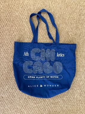 💕2 for $15💕 Alice & Wonder Blue Chicago Canvas Tote Bag